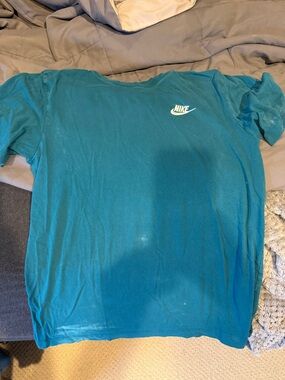 Nike Teal Crewneck Tee with White Logo Print